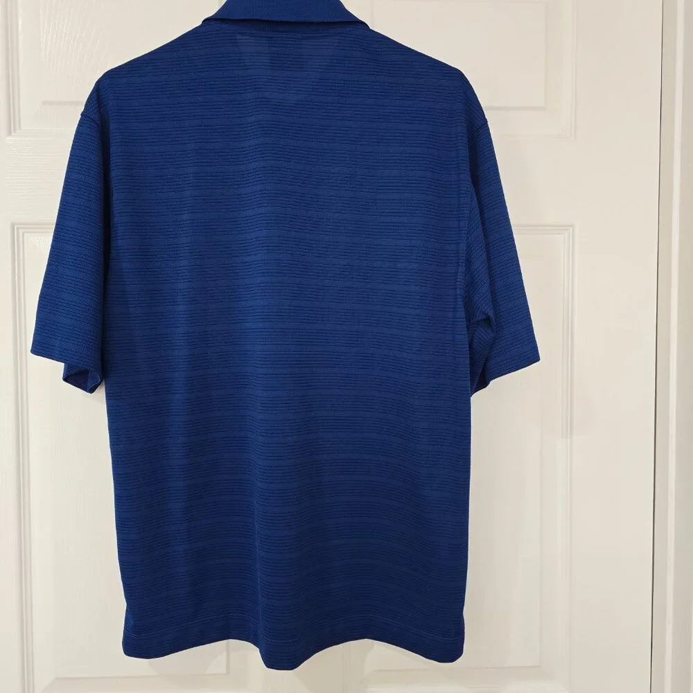Nike Golf Men's Dri Fit Short Sleeve 3-Button Polo Shirt Royal Blue Black Size M